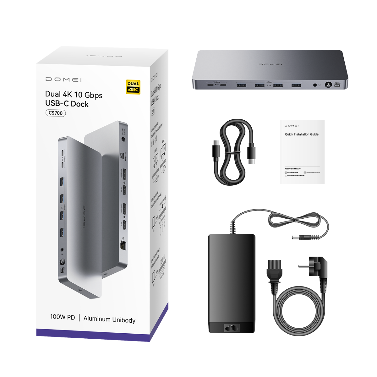 Dual 4K 10 Gbps USB-C Dock, CS700 1.0