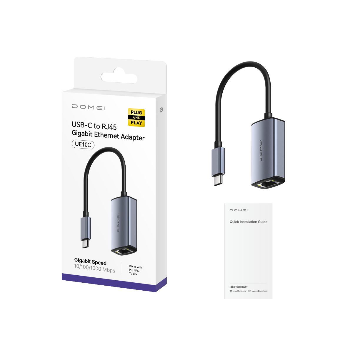 USB-C to Gigabit Ethernet Adapter, UE10C 1.0