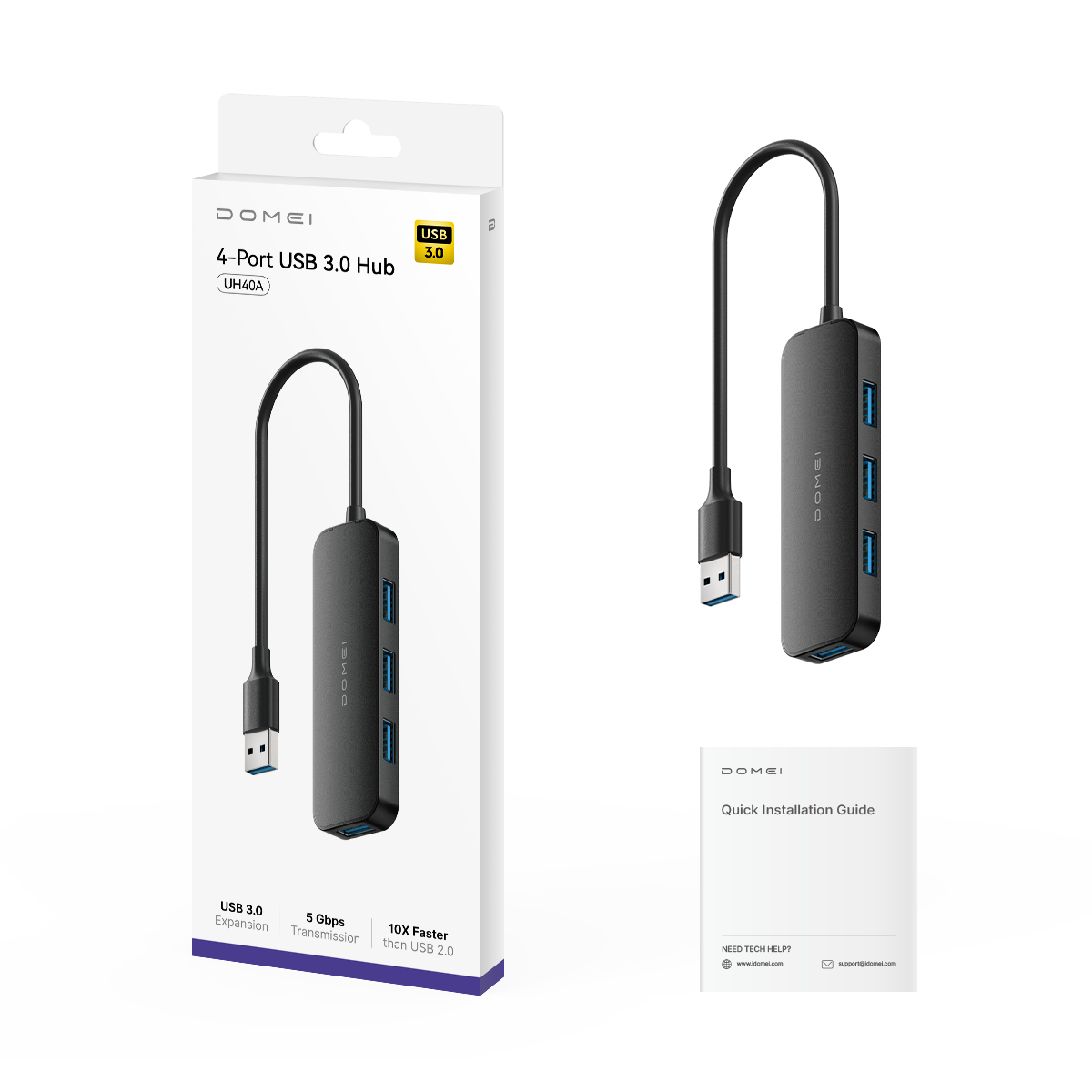 4-Port USB 3.0 Hub, UH40A 1.0